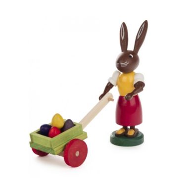 Dregeno Home Decorative Easter Figure - Rabbit Lady With Egg Card - 3.75"H x 2"W x 1.5"D. View a larger version of this product image.