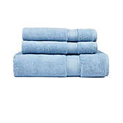 Ninety Six Zero Twist Light Blue 3 Piece 100% Cotton Towel Set