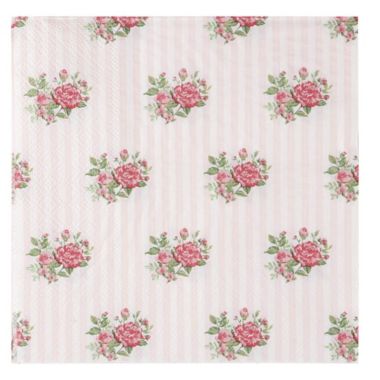 Blue Panda Floral Paper Napkins, Vintage Pink Roses Party Napkins (6.5 Inches, 100 Pack). View a larger version of this product image.