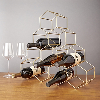 Viski 10-Bottle Gold Geo Wine Rack. View a larger version of this product image.