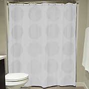 Contemporary Home Living 72" White Circle Lace Patterned Decorative Shower Curtain