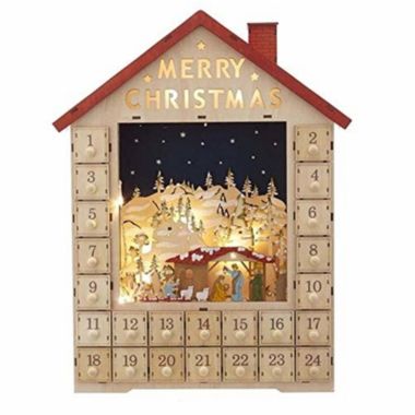 Kurt Adler Battery-Operated Light-Up House Nativity Scene Advent Calendar | Bed  Bath & Beyond