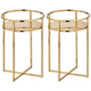 mDesign Small Metal Indoor/Outdoor Plant Stand for Flowers and Greenery