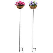 Panacea Products (#88940) Black Planter Garden Pole Stake 69 x 10, Black, Coco Liner (Pack of 2)