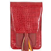 Boutique to You 7.5" Red Faux Crocodile Vegan Leather Crossbody Handbag