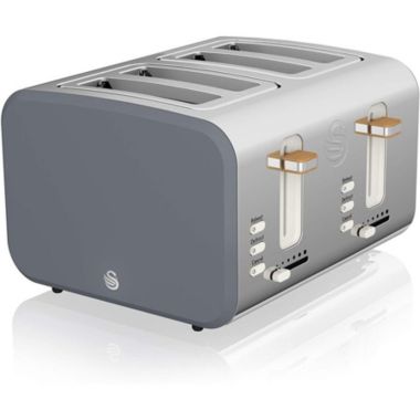 Swan - Nordic Collection 4 Slice Toaster, 1500W, Matte Gray. View a larger version of this product image.