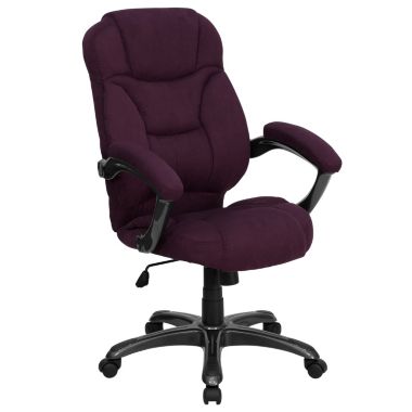 Flash Furniture Jessie High Back Grape Microfiber Contemporary Executive Swivel Ergonomic Office Chair with Arms. View a larger version of this product image.