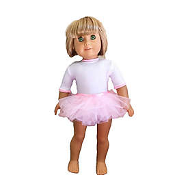 Dress Rite 18" Doll Clothing White Dance Leotard With Pink Skirt
