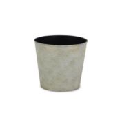 Cheungs Decorative Round, 6.5" cream planter with a tapered body