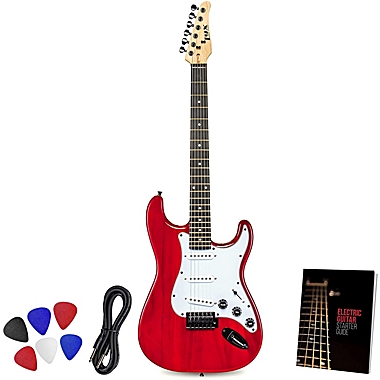 LyxPro 39&quot; CS Series Electric Guitar Stratocaster Kit for Beginner, Intermediate & Pro Players with Guitar, Amp Cable, 6 Picks & Learner&#39;s Guide   Solid Wood Body, Volume/Tone Controls, 5-Way Pickup. View a larger version of this product image.