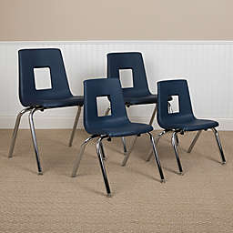 Flash Furniture Advantage Navy Student Stack School Chair - 12-inch
