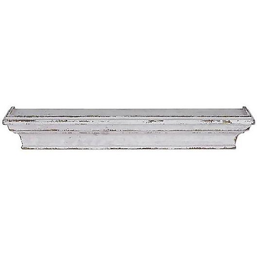 Solid Wood Floating Wall Shelf, Distressed White Wood Floating Shelves