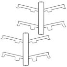 Alternate image 0 for mDesign Metal Shoe Display & Storage Rack, 2 Tier, Wall Mount, 2 Pack