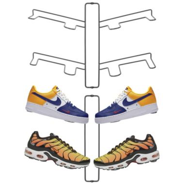 mDesign Metal Shoe Display & Storage Rack, 2 Tier, Wall Mount, 2 Pack. View a larger version of this product image.