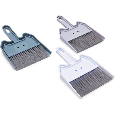 Okuna Outpost Mini Hand Broom and Dustpan Set for Office Desktop (3 Pieces)