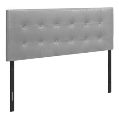 Contemporary Home Living 57" Gray and Black Contemporary Button-Tufted Upholstered Full Size Bed Headboard. View a larger version of this product image.
