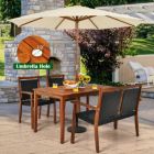 Alternate image 0 for Slickblue 4 Pieces Patio Rattan Dining Furniture Set with Acacia Wood Frame Chair