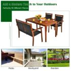 Alternate image 1 for Slickblue 4 Pieces Patio Rattan Dining Furniture Set with Acacia Wood Frame Chair