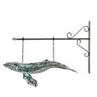 Alternate image 0 for Contrast Metal Verdigris Copper Whale Wall Bracket Hanging Sculpture Outdoor Home Decor