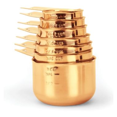 2lbDepot Copper Plated Measuring Cups, Premium 18/8 Stainless Steel Metal, Stackable. View a larger version of this product image.