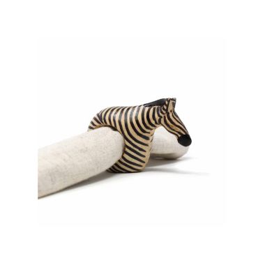 Global Crafts African Carved Mahogany Zebra Napkin Rings. View a larger version of this product image.