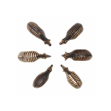 Global Crafts African Carved Mahogany Zebra Napkin Rings. View a larger version of this product image.