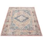 Alternate image 1 for Chaudhary Living 6.5' x 8' Red and Blue Distressed Medallion Rectangular Area Throw Rug