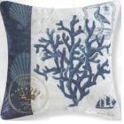 Alternate image 0 for Gallerie II 18" Blue and White Indigo Coral Reef Square Outdoor Throw Pillow - Down