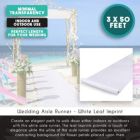 Alternate image 2 for Blue Panda Leaf Print White Aisle Runner for Wedding Ceremony, Reception, Indoor and Outdoor Banquets (3 x 50 ft)