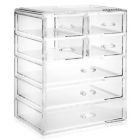 Alternate image 0 for Casafield Acrylic Cosmetic Makeup Organizer & Jewelry Storage Display Case - 3 Large, 4 Small Drawer Set - Clear