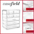 Alternate image 3 for Casafield Acrylic Cosmetic Makeup Organizer & Jewelry Storage Display Case - 3 Large, 4 Small Drawer Set - Clear