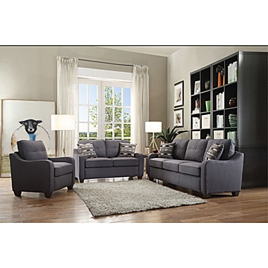 Yeah Depot Cleavon II Sofa w/2 Pillows in Gray Linen YJ. View a larger version of this product image.
