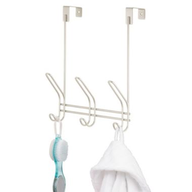 mDesign Metal Over Door Hanging Storage Organizer Rack, 6 Hooks. View a larger version of this product image.