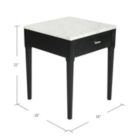 Alternate image 1 for The Bianco Collection Alto 18" Square Italian Carrara White Marble Side Table with Black Legs