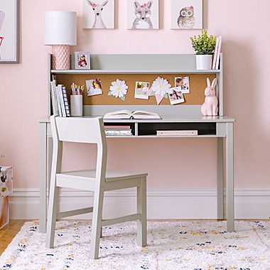 Guidecraft  Kids Desk with Hutch and Chair in Gray. View a larger version of this product image.