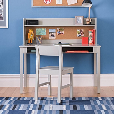 Guidecraft  Kids Desk with Hutch and Chair in Gray. View a larger version of this product image.