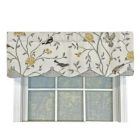 Alternate image 0 for RLF Home Trend Bird Petticoat Valance Citrine. 3"Rod Pocket, Contrast Bottom fabric. Hand Made Buttons 50"W x 15"L