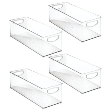 mDesign Plastic Kitchen Pantry Storage Organizer Bin with Handles, 4 Pack. View a larger version of this product image.