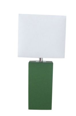 Elegant Designs Modern Green Leather Table Lamp