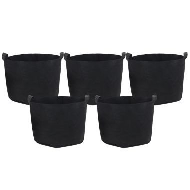 Sunnydaze 7-Gallon Garden Grow Bag with Handles Nonwoven Polypropylene Fabric, Black, 5pc. View a larger version of this product image.
