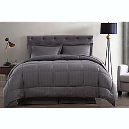 The Nesting Company Maple Dobby Stripe 8 Piece bed in a bag Comforter Set Queen Gray