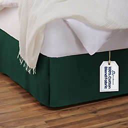 SHOPBEDDING Tailored Bed Skirt - Full 18 inch Drop, Cotton Blend , Hunter Green, Bedskirt with Split Corners (Available in 14 Colors) by BLISSFORD
