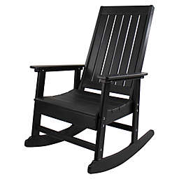 Northlight All Weather Recycled Plastic Outdoor Rocking Chair, Black