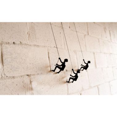 HomeRoots Home Decor Set of 3 Black Climbing Man Wall Decor - 293220. View a larger version of this product image.