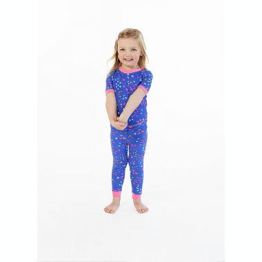 Sleep On It Girls Rainbow Butterfly Snug Fit 2-Piece Pajama Sleep Set. View a larger version of this product image.