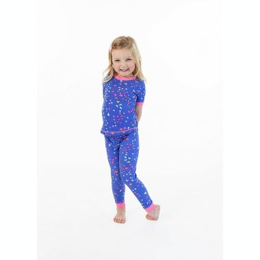 Sleep On It Girls Rainbow Butterfly Snug Fit 2-Piece Pajama Sleep Set. View a larger version of this product image.