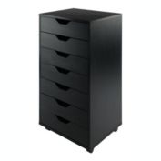 Winsome Halifax Modern Design Cabinet for Closet / Office, 7 Drawers, Black