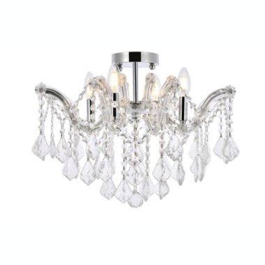 Elegant Lighting Maria Theresa 4 light Chrome Flush Mount Clear Royal Cut Crystal. View a larger version of this product image.