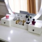 Alternate image 2 for SalonMore Vanity Table Set with Lighted Mirror Round Makeup Vanity Table with 8 Light Bulbs