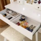 Alternate image 3 for SalonMore Vanity Table Set with Lighted Mirror Round Makeup Vanity Table with 8 Light Bulbs